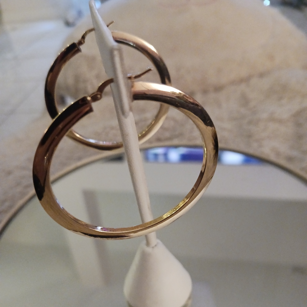 14k Large Hoops Stamped 14k  Tested